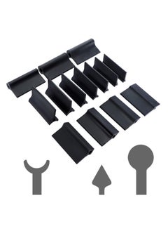 Excefore 14 pcs Rubber Polishing Pad Flexible Contours Convex Concave Sanding Block, Sandpaper Holder Woodworking Tools Double Ended Contour Grinding Block for Lathe Wood Carving & Crafts, Black Rubber  - Image 1