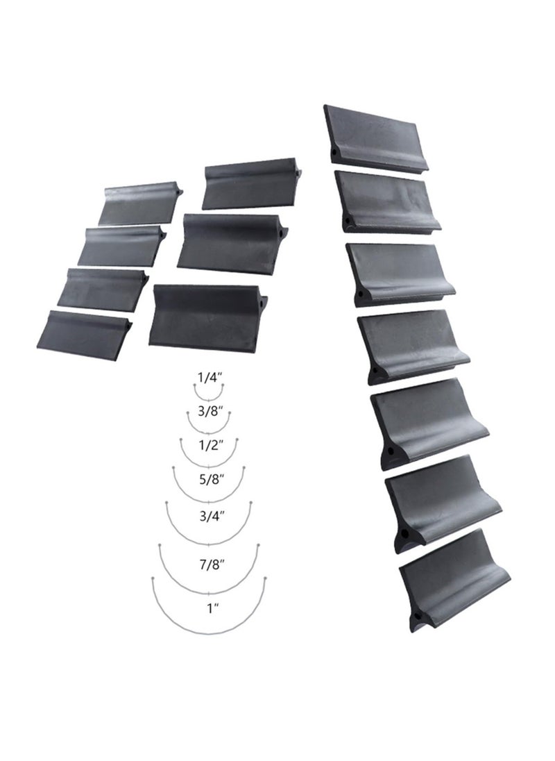 Excefore - 14 pcs Rubber Polishing Pad Flexible Contours Convex Concave Sanding Block, Sandpaper Holder Woodworking Tools Double Ended Contour Grinding Block for Lathe Wood Carving & Crafts, Black Rubber - Image 1