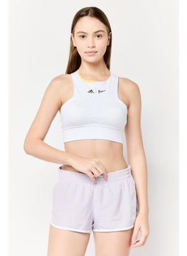 Adidas Adidas X Parley Women Brand Logo Padded Sports Bra, White  - Image 1