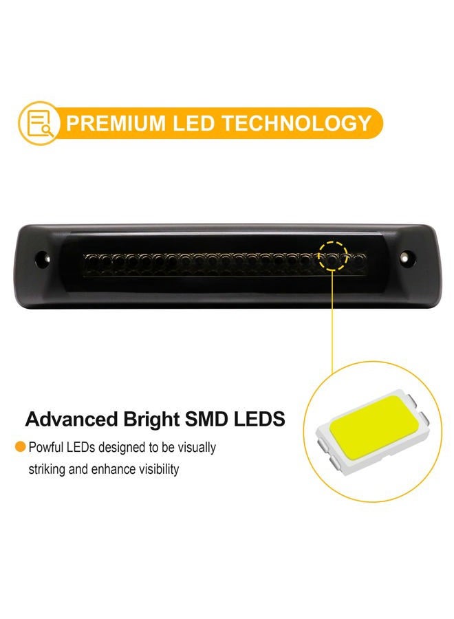 R&F Auto Smoked LED High Mount Brake Light Replacement for Colorado/Canyon (2015-2023) Roof Cargo Lights Third Brake Lamp with Seal Foam Gaskets F1 Style Red Flash - Image 4