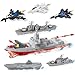 WASAiKA Military Naval Vessel Naval Ship with Launching Cruise Missile and Battle Ship Group Small Scale Pull Back Fighter Jet Ideal Present Army Toys Set for Kids Boys Girls - Image 2