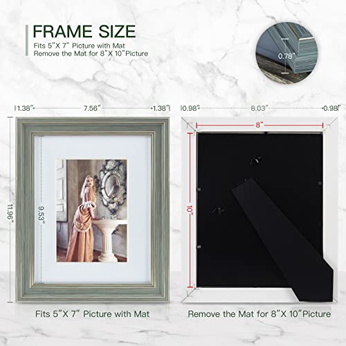 XUANLUO 3 Pack 8x10 Inch Picture Frames Farmhouse Rustic Vintage Distressed Wood Grain Photo Frame with HD plastic cover for Table Top Display and Wall Hanging - Image 2