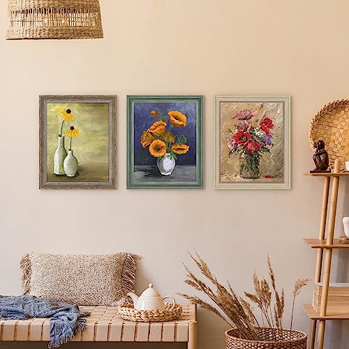 XUANLUO 3 Pack 8x10 Inch Picture Frames Farmhouse Rustic Vintage Distressed Wood Grain Photo Frame with HD plastic cover for Table Top Display and Wall Hanging - Image 5
