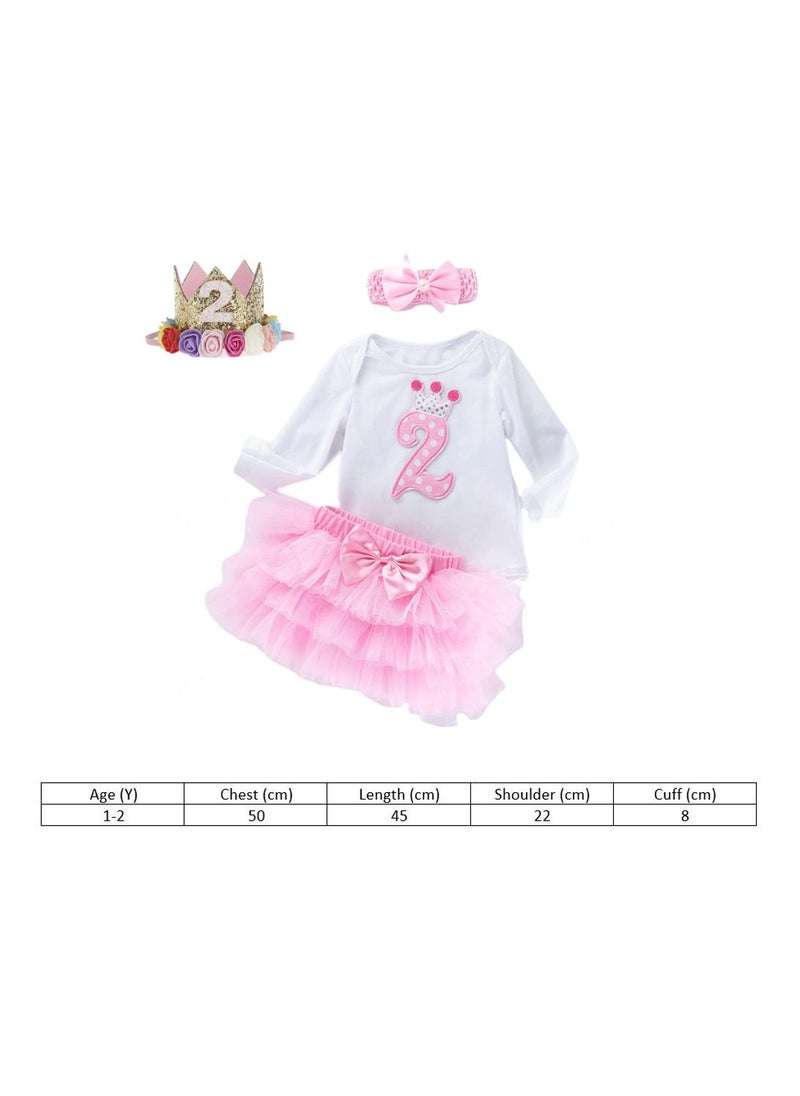 We Happy 4-Piece 2nd Birthday Baby Girls Dress Princess Costume  - Image 2