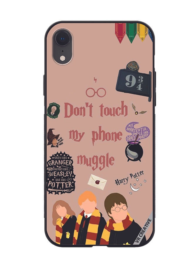 VR CREATIVE Protective Case Cover For Apple iPhone XR Don't Touch My Phone Muggle Design Multicolour - Image 1