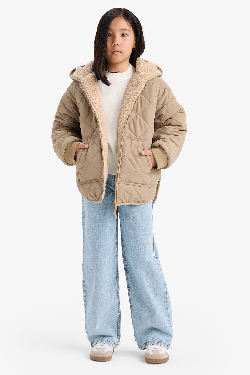 ديفاكتو جاكيت بناتي ذو وجهين بكابيشون - Image 5