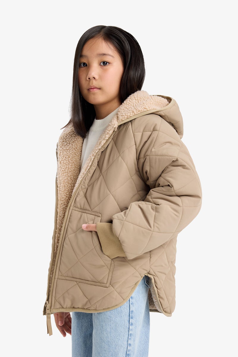 ديفاكتو جاكيت بناتي ذو وجهين بكابيشون - Image 4