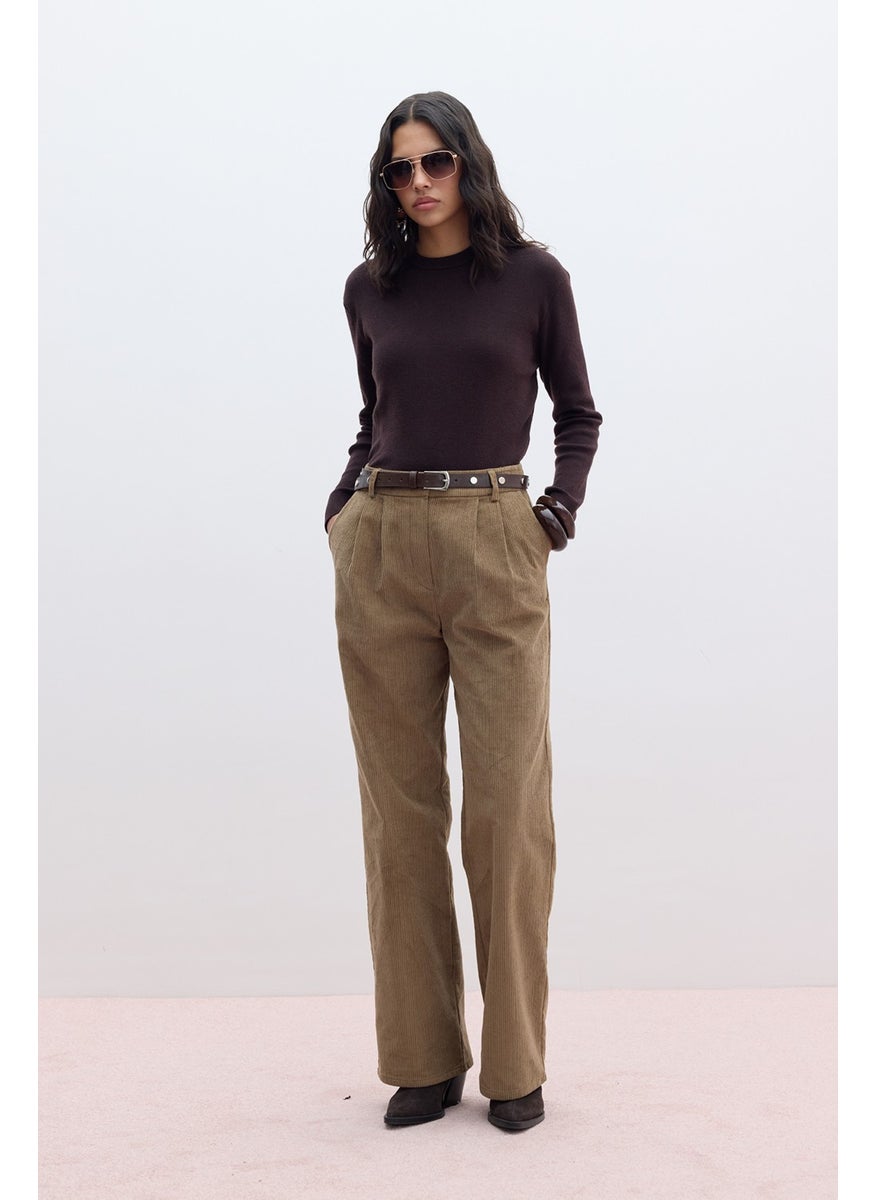 Manuka Corduroy Straight Fit Trousers Camel  - Image 2