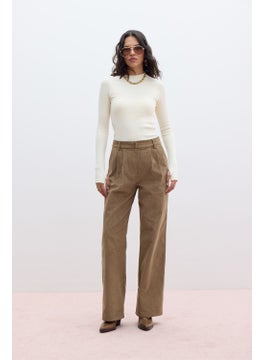 Manuka Corduroy Straight Fit Trousers Camel  - Image 3