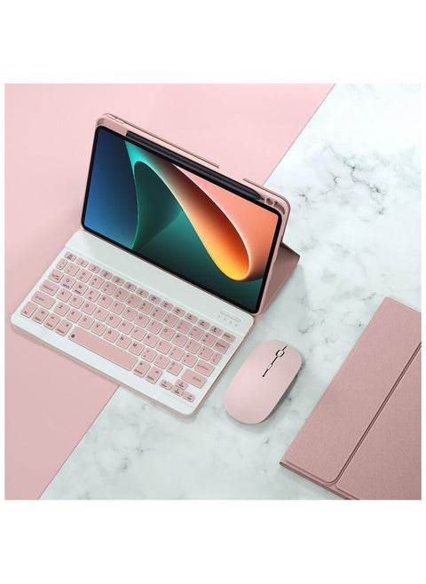 Arabic and English Keyboard Case Compatible with Honor Pad X8a 11 Inch (2024) with Detachable Bluetooth Keyboard Mouse & Protective Case with Pen Slot