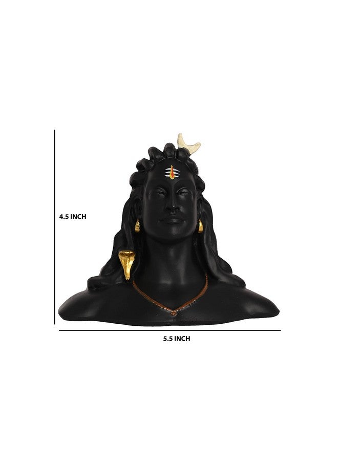 Karighar® Adiyogi Shiv ji Idol for Home Decor, Gift & Puja, Car Dashboard Statue (Black Color 4.5 Inch) (Multicolor),, Fiber - Image 2