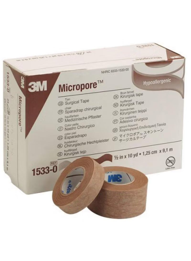 3M Micropore Original Nasal Tape Rolls - 2 Pack | High Breathable Comfort & Skin-Safe Hold - Image 2