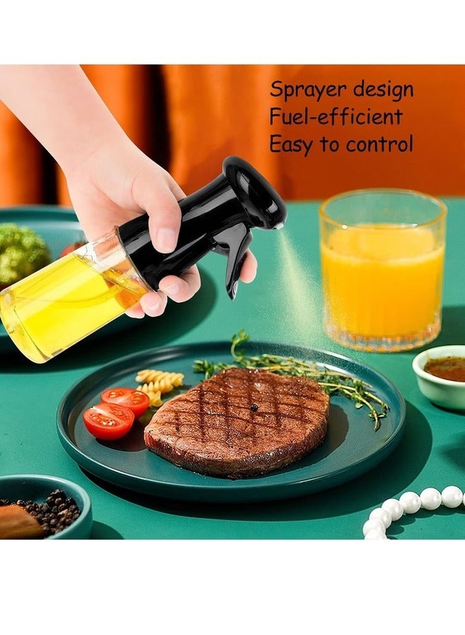 Olive Oil Sprayer - Oil Dispenser - Glass Bottle with Two Nozzles - Kitchen Cooking Tools for Air Fryer, BBQ, Salad, Baking , Black/ White - Image 2