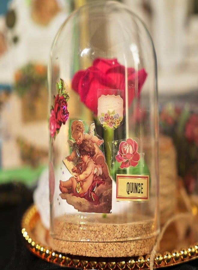 DEOXY Pack of 4 Sheet Design Mix Early Foam Stickers for Plastic Surface Morning Light Xiwei Series Three-Dimensional Laser Gilding European & American Retro Journal Material DIY Self Adhesive 8 cm - Image 3