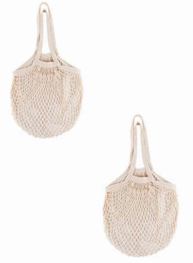 ZHQZZPH 2 Pack Reusable Produce Bags | Mesh Net Washable Long Cotton String Handles for Fruits & Vegetables - Eco-Friendly Breathable Grocery Storage Solution - Image 1