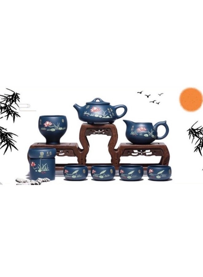 Lesha Yixing  Zisha Teapot Handmade Zisha Teapot Kungfu Tea Gift Set - Image 1