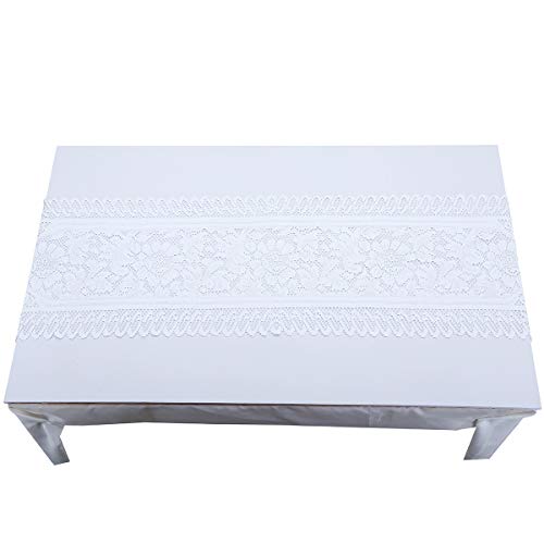 mookaitedecor Lace Table Runner for Wedding Party Coffee Table Decor White, 13 x 59 Inch - Image 2
