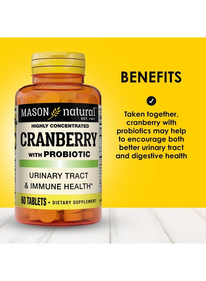 MASON NATURAL Cranberry with Probiotic, 2 Month Supply, Highly Concentrated, Supports Normal Immune Health & Urinary System, 60 Tablets - Image 2