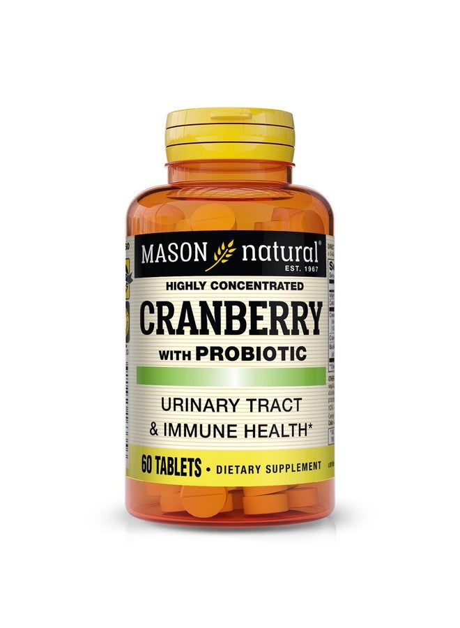 MASON NATURAL Cranberry with Probiotic, 2 Month Supply, Highly Concentrated, Supports Normal Immune Health & Urinary System, 60 Tablets - Image 1