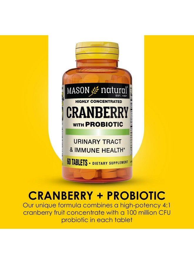 MASON NATURAL Cranberry with Probiotic, 2 Month Supply, Highly Concentrated, Supports Normal Immune Health & Urinary System, 60 Tablets - Image 4