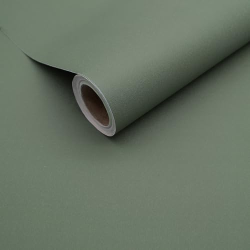 Yancorp 24x120 Matte Sage Green Peel and Stick Wallpaper Removable Contact Paper for Cabinets Drawers and Walls - Image 1