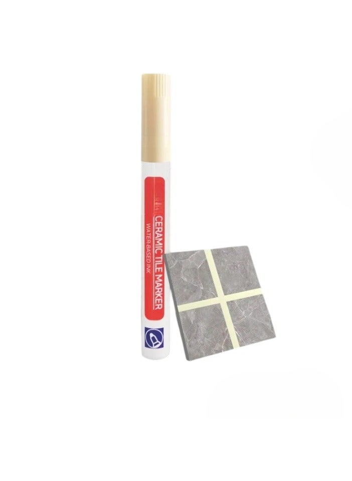 Wall Grout Restorer Marker Pen, Waterproof Grout Tile Pen, Easy To Use Grout Restoration Pen, Repair Pen For Tiles, Wall, Floor Tile Grout, Floor, Kitchens And Bathrooms, (1pc, Cream) - Image 1