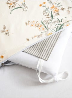 Master Home Textile Cotton Floral Comforter Sets, Fits 160 x 200 cm Queen Size Bed, 5 Pcs, 100% Cotton 200 Thread Count, With Removable Filling, Veronica Series  - Image 5