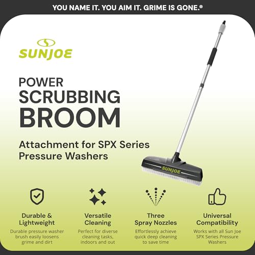 Sun Joe SPXPWB1 Power Scrubbing Broom for Sweeping and Surface Cleaning Compatible with SPX Series Pressure Washers - Image 3