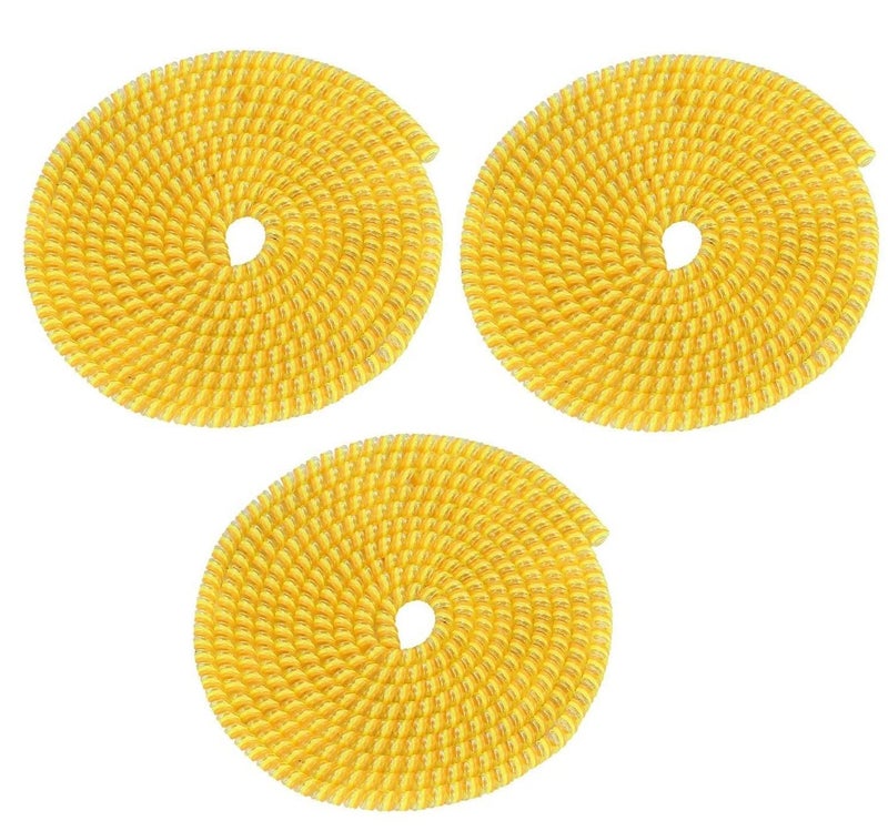 BeFall Ultimate Cable Protector | Spiral Triple Colour 1.5 Meter / 150 cm (3 Pieces) | Plastic Cord Wire Charger Winder for iPhone and Android Charging Cables (Yellow) - Image 1