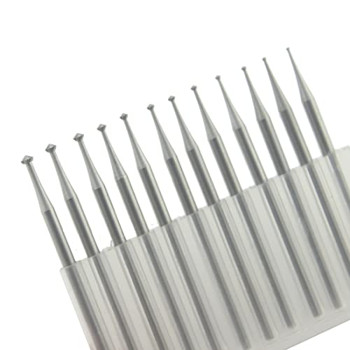 Luo ke 12 Pcs 90º Hart Burr - 3 32'' Shank 90 Degree Heart Burs Jewelry Engarving Bits Lapidary Burr Set (007-023) - Image 4