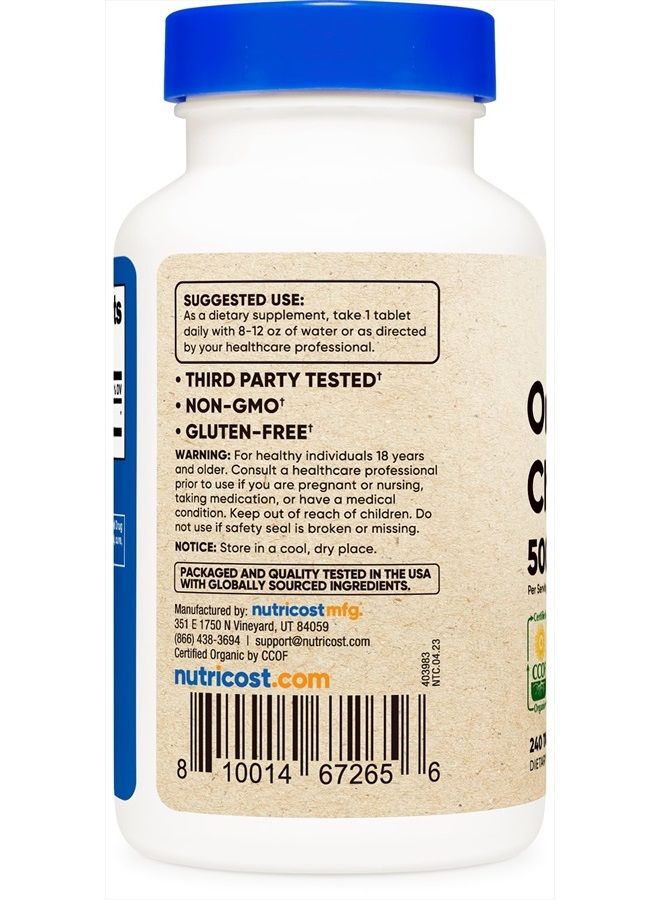 Nutricost Organic Chlorella 500mg, 240 Tablets - Gluten Free, Non-GMO - Image 4