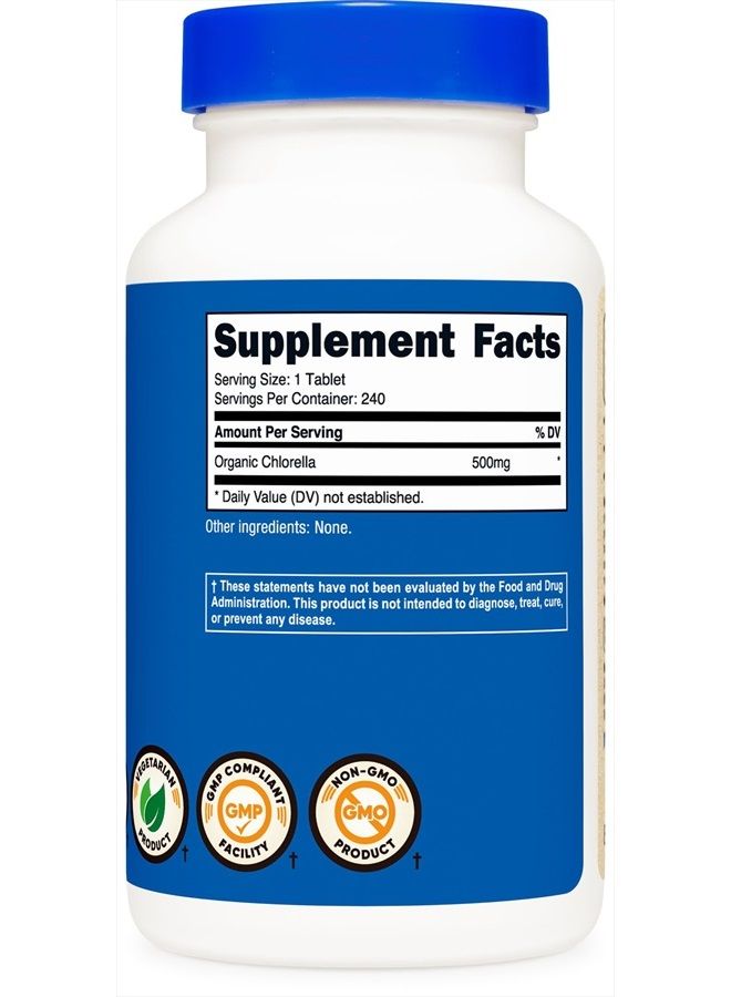 Nutricost Organic Chlorella 500mg, 240 Tablets - Gluten Free, Non-GMO - Image 5