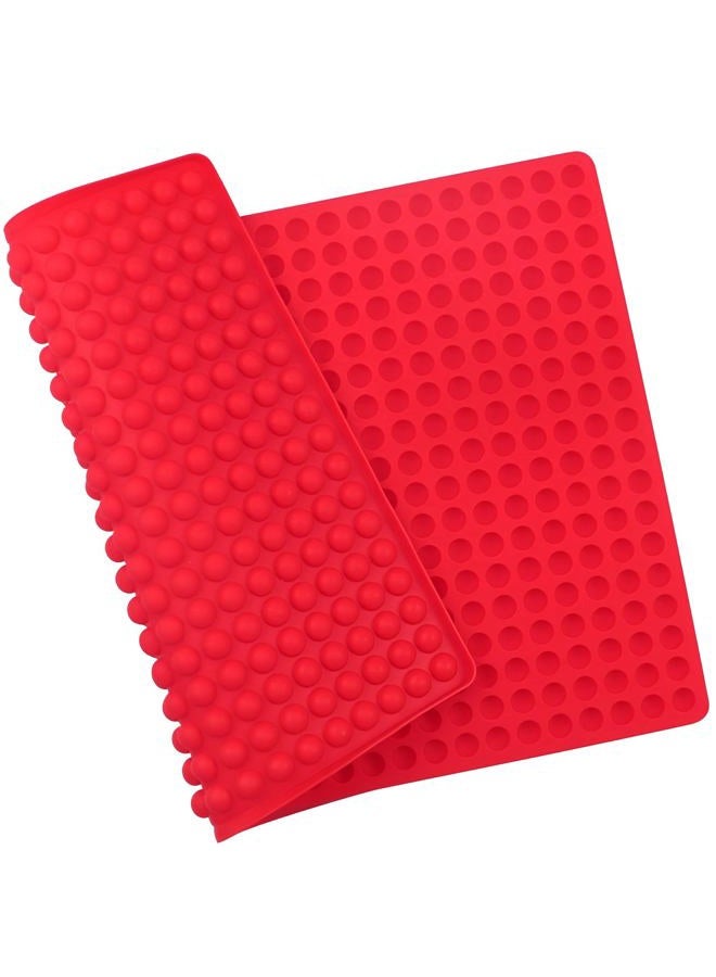 DIMROM Red Candy Molds Silicone Shapes - Semi Sphere Chocolate Molds Silicone Candy Molds for Kids Gummy Molds for Edibles Cooking Sheet Baking Sheets for Oven Mat- Non Stick Baking Sheet Silicone Grill Mat - Image 1