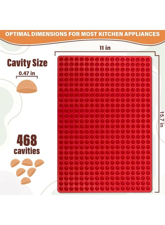 DIMROM Red Candy Molds Silicone Shapes - Semi Sphere Chocolate Molds Silicone Candy Molds for Kids Gummy Molds for Edibles Cooking Sheet Baking Sheets for Oven Mat- Non Stick Baking Sheet Silicone Grill Mat - Image 2