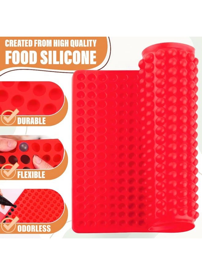 DIMROM Red Candy Molds Silicone Shapes - Semi Sphere Chocolate Molds Silicone Candy Molds for Kids Gummy Molds for Edibles Cooking Sheet Baking Sheets for Oven Mat- Non Stick Baking Sheet Silicone Grill Mat - Image 5