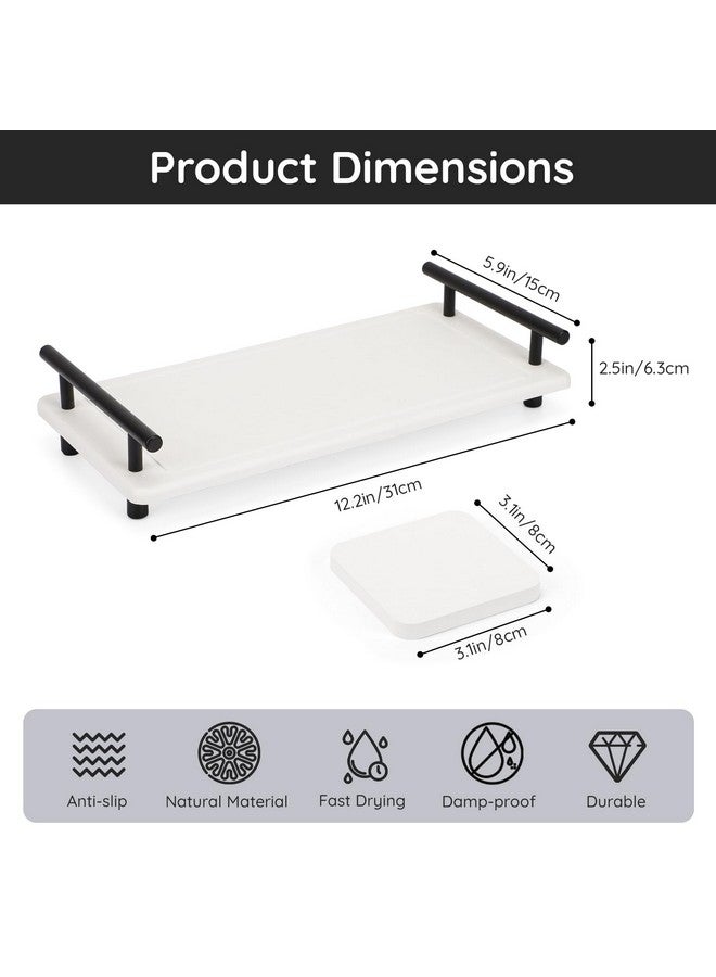 سيج بيوتي حامل حوض سريع الجفاف من Segbeauty، حصيرة تجفيف حجرية لطاولة المطبخ، صينية زينة الحمام، حامل إسفنج من حجر الدياتومي الأرضي، رف تجفيف الصابون، صينية حجرية ماصة للماء للحوض - Image 5