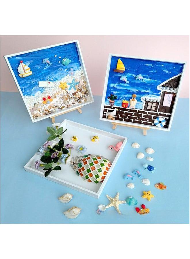 DIY Handmade Three-dimensional Painting Texture Teacher's Day Gift Mosaic Creative Decorative Ornaments Homemade Material Bag-Color:Army Green Two Small Guess White Box Package - Image 5