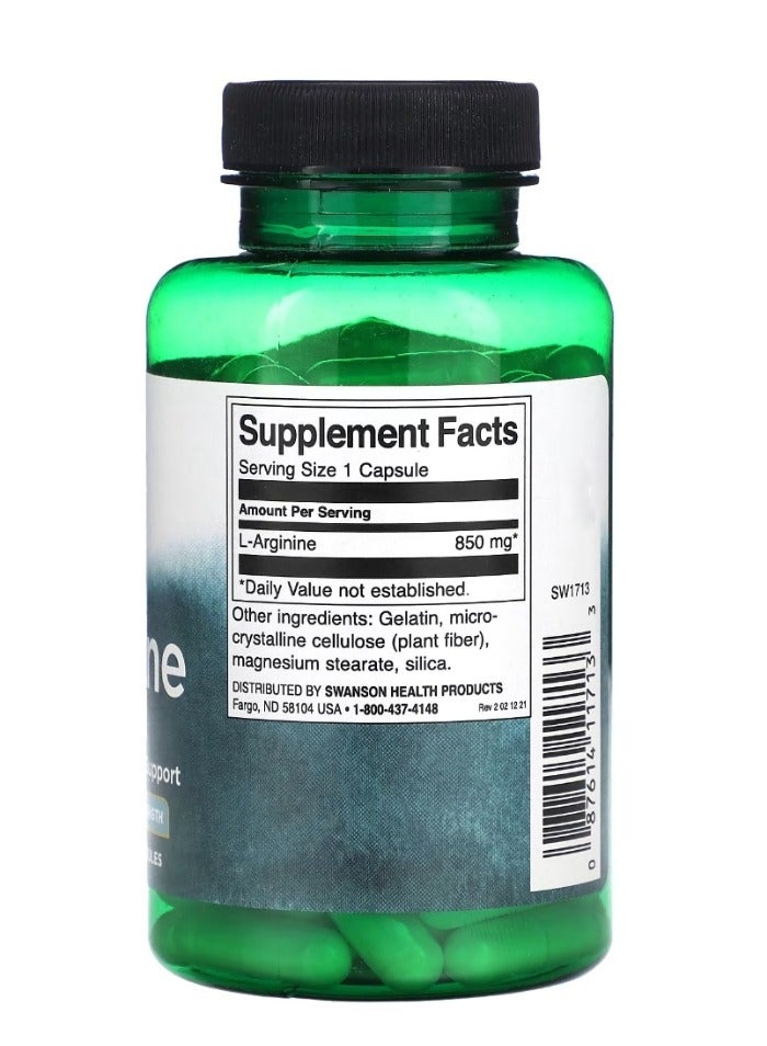 سوانسون إل-أرجينين القوة القصوى 850 ملجم - 90 كبسولة - Image 2