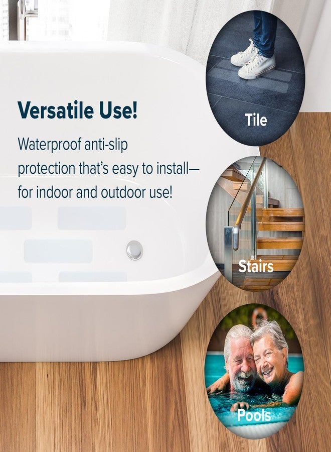 SlipX Solutions Protected Wide Non-Slip Adhesive Safety Treads | 8" Anti-Slip Bathroom Accessories - Bathtub, Shower, & Step Power Grip Floor Grips | 12 Large Floor Tread Stickers, Clear - Image 3