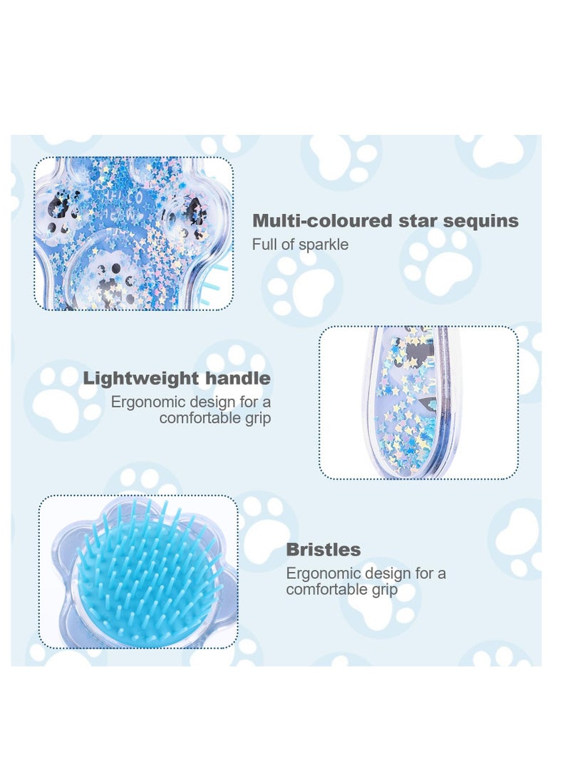 SYOSI فرشاة شعر مكونة من قطعتين للفتيات الصغيرات، فرشاة شعر مبللة بمخالب قطة لطيفة، فرشاة فك تشابك الشعر المجعد المستقيم، شعيرات ناعمة، للشعر السميك المجعد الرقيق الطويل القصير الرطب والجاف - Image 5
