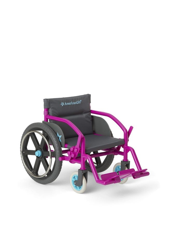 American Girl دمية أمريكية بطول 18 بوصة كرسي متحرك فائق الخفة مع مقعد مبطن وحقيبة قماش، للأعمار 6 سنوات فما فوق - Image 1