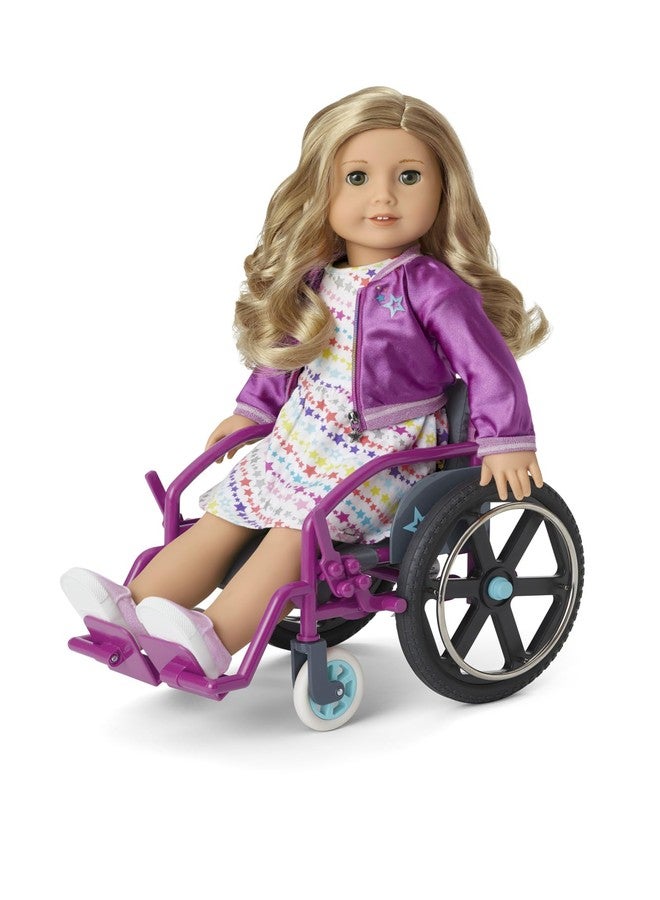 American Girl دمية أمريكية بطول 18 بوصة كرسي متحرك فائق الخفة مع مقعد مبطن وحقيبة قماش، للأعمار 6 سنوات فما فوق - Image 3