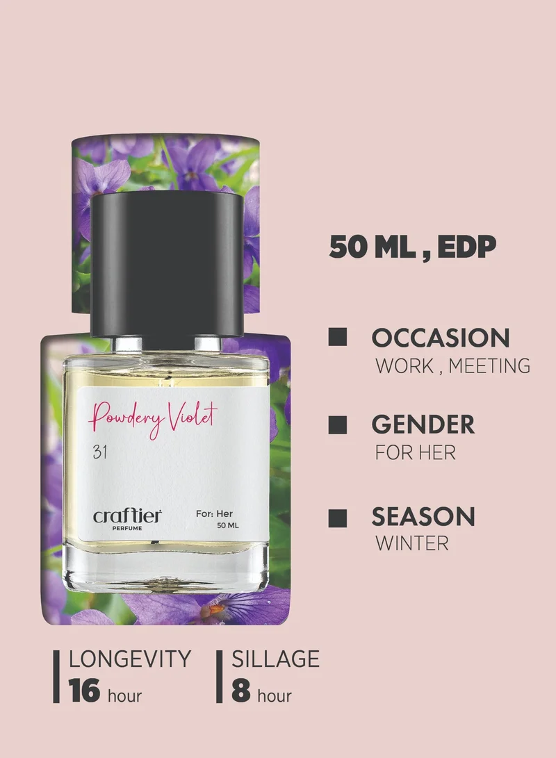 Craftier Perfume Inspired-Crystal Noir POWDERY VIOLET - Inspired of-CRYSTAL NOIR, Eau De Parfum for Women - 50ml, Long Lasting Spicy Fragrance Upto 16 Hrs, Travel Size Women's Perfume for Women | Best Price UAE