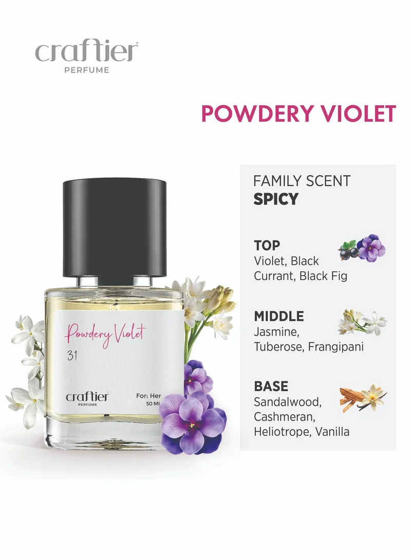 Craftier Perfume Inspired-Crystal Noir POWDERY VIOLET - Inspired of-CRYSTAL NOIR, Eau De Parfum for Women - 50ml, Long Lasting Spicy Fragrance Upto 16 Hrs, Travel Size Women's Perfume for Women | Best Price UAE