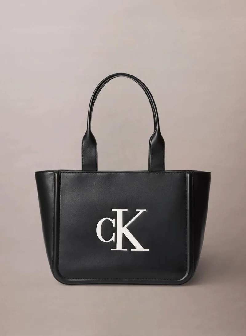 Embossed Monogram Logo Tote Bag