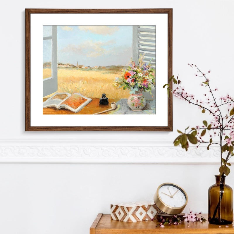 euwazram Rustic Walnut 20x24 Frame - Single Frame, 20 x 24 Poster Frame with Mat for 16x20, Picture Frames for Artwork, Puzzles, Photos and Movie Posters, Perfect Christmas Frame - Image 4