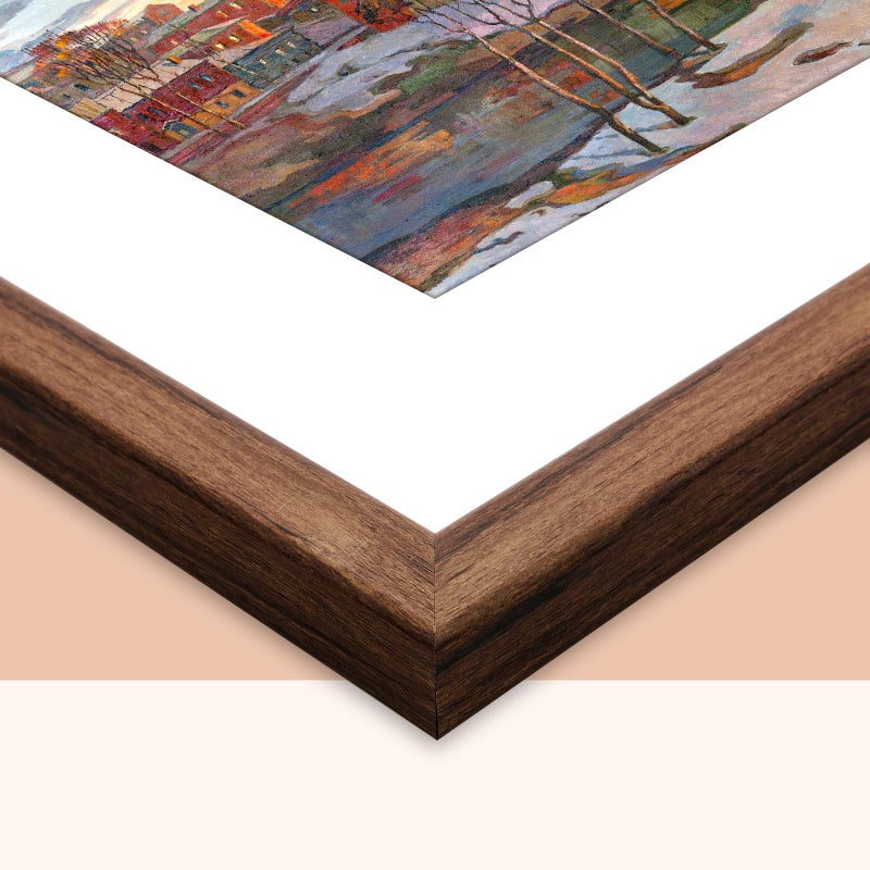 euwazram Rustic Walnut 20x24 Frame - Single Frame, 20 x 24 Poster Frame with Mat for 16x20, Picture Frames for Artwork, Puzzles, Photos and Movie Posters, Perfect Christmas Frame - Image 2