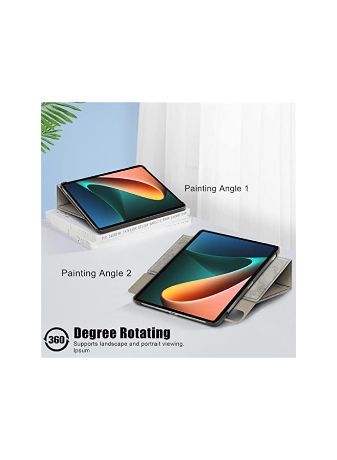KASTWAVE Case For Xiaomi Mi Pad 5 Case For Mi Pad 5 Pro Case Elastic Strap Pen Holder Stand Auto Sleep And Wake Up Function Cover，Pu Leather Tablet Cases For Xiaomi Mi Pad 5 Pro Case Gray - Image 4