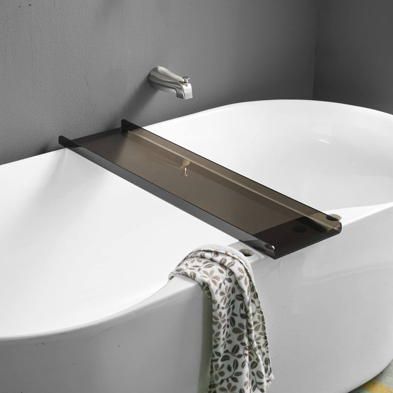 SHUNLI Bathtub Tray Caddy Black Bath Tub Rack Shelf Luxury Bathroom Organizer Tablet Holder Acrylic Transparent Black SHUNLI 