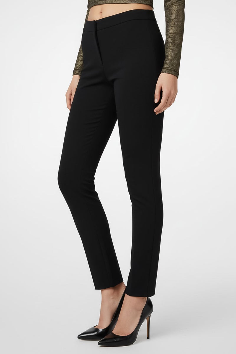 armani Emporio Armani Women Regular Fit Solid No Stretch Skinny Pants, Navy Blue - Image 3